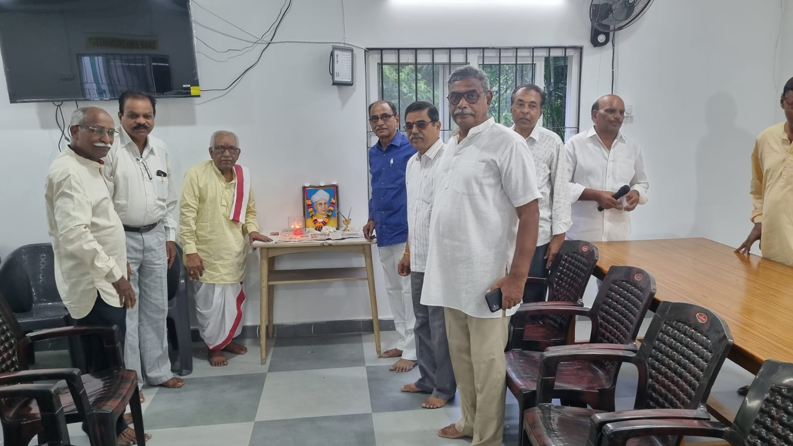 Jyothi Prajwalana by Senior most member K Krishna murty Garu in teachers day program.jpg